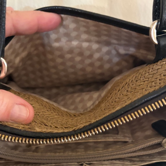 Brighton Tan and Black Woven Crossbody Bag - Picture 10 of 10